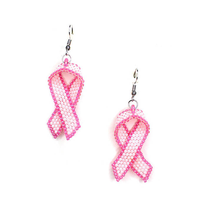 Pink Ribbon Glass Stone Pave Stud Earrings – US Jewelry House